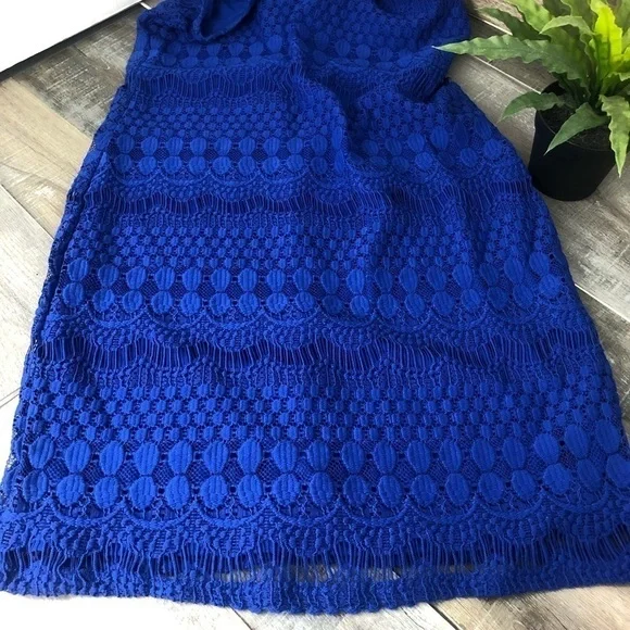 Tiana B Royal Blue Laced Fully Lined Dress Size S - Picture 7 of 8